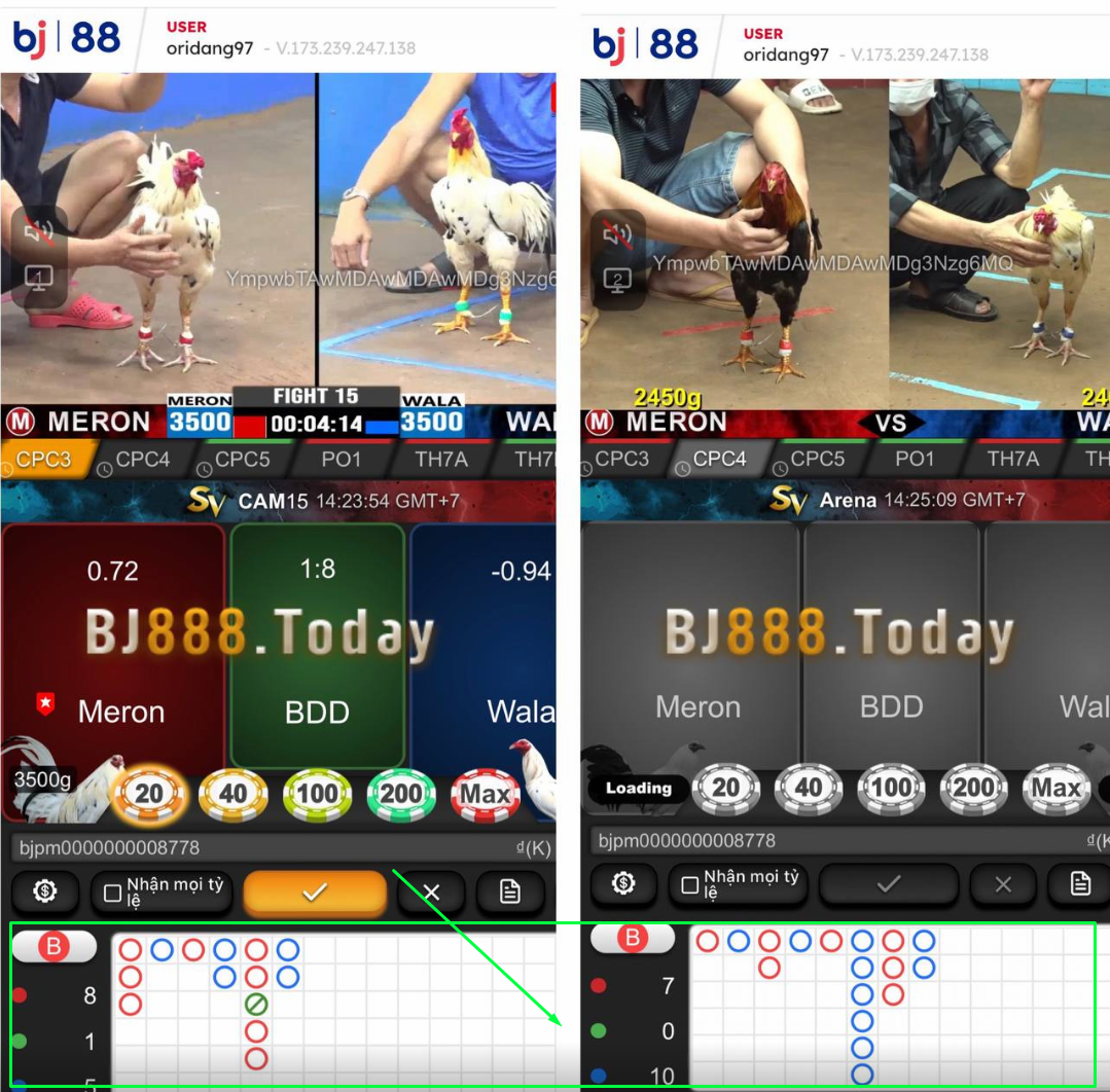 theo dõi kết quả của trận đấu 